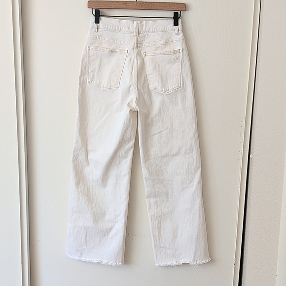 DL1961 Women 26 Hepburn Wide Leg High Rise Vintage Jean White Summer Boho Casual - Picture 5 of 7